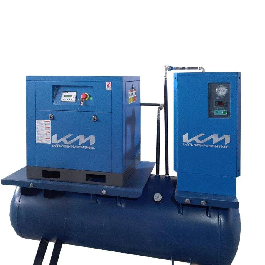 Винтовой маслозаполненный компрессор на ресивере/с осушителем KraftMachine КМ5,5-10рВ-500/О SUMA (IP 55)