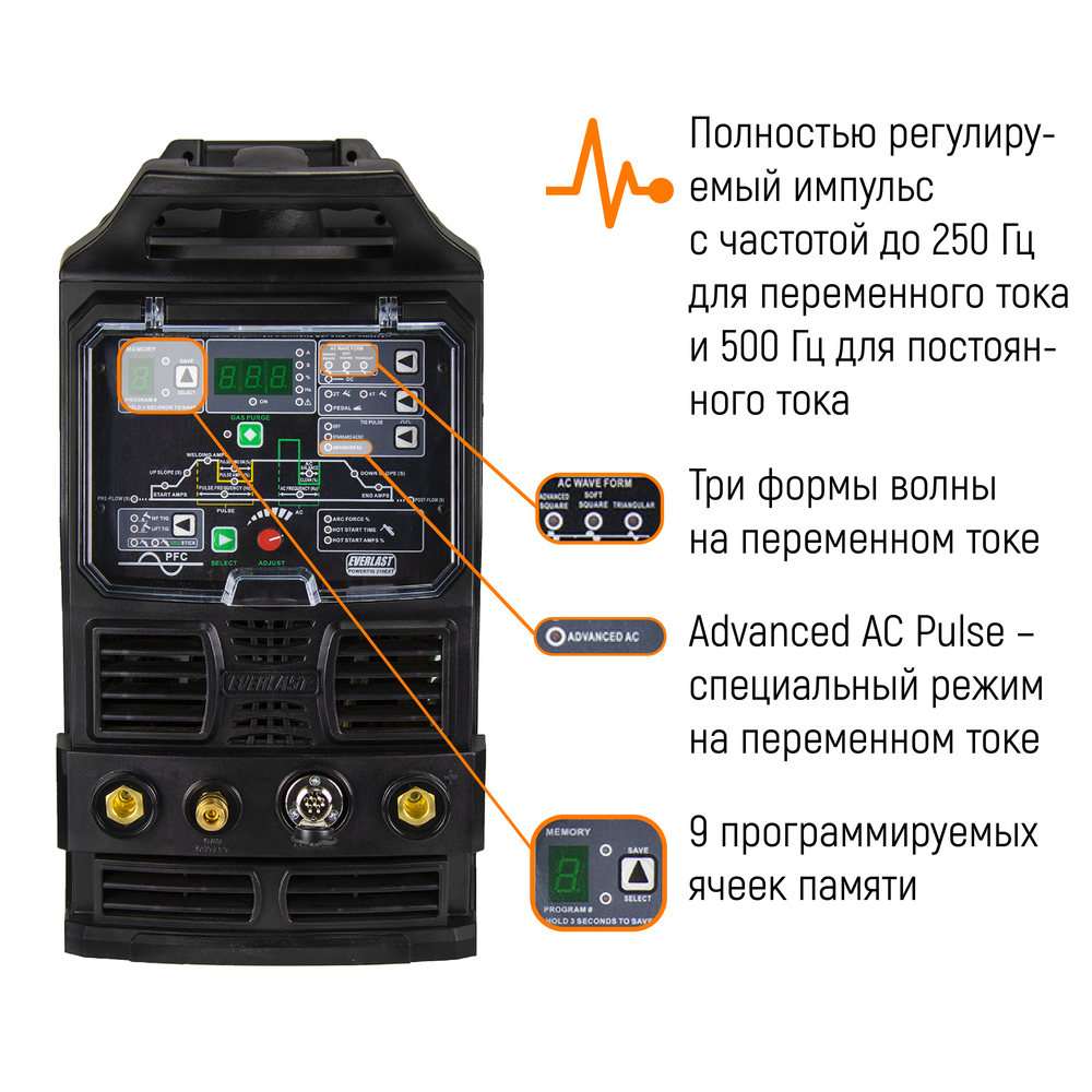 Установка аргонодуговой сварки PowerTig 210 EXT Everlast 3EV210P