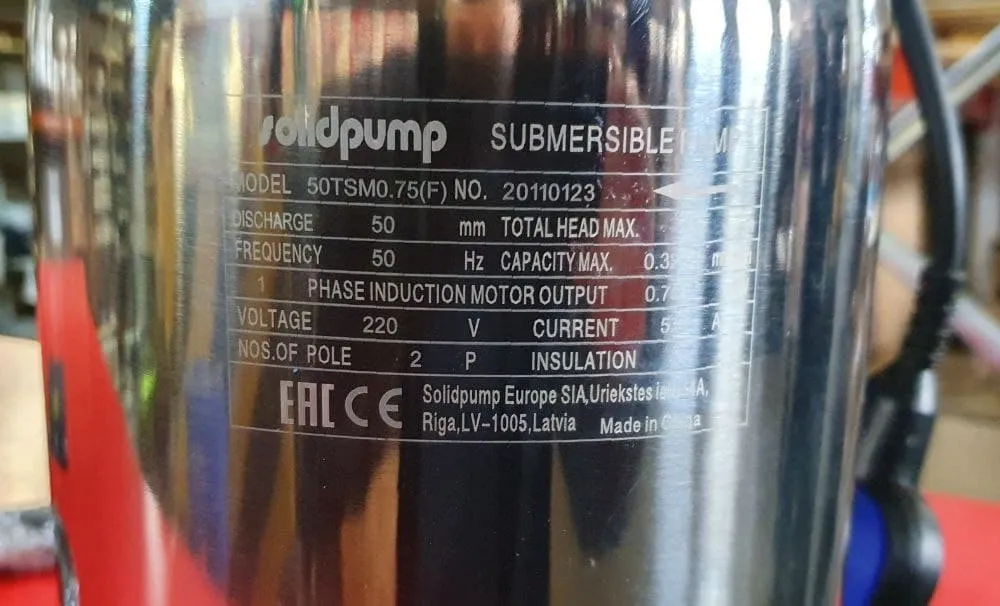 Насос переносной дренажный с поплавком Solidpump 50TSM0.75(F)