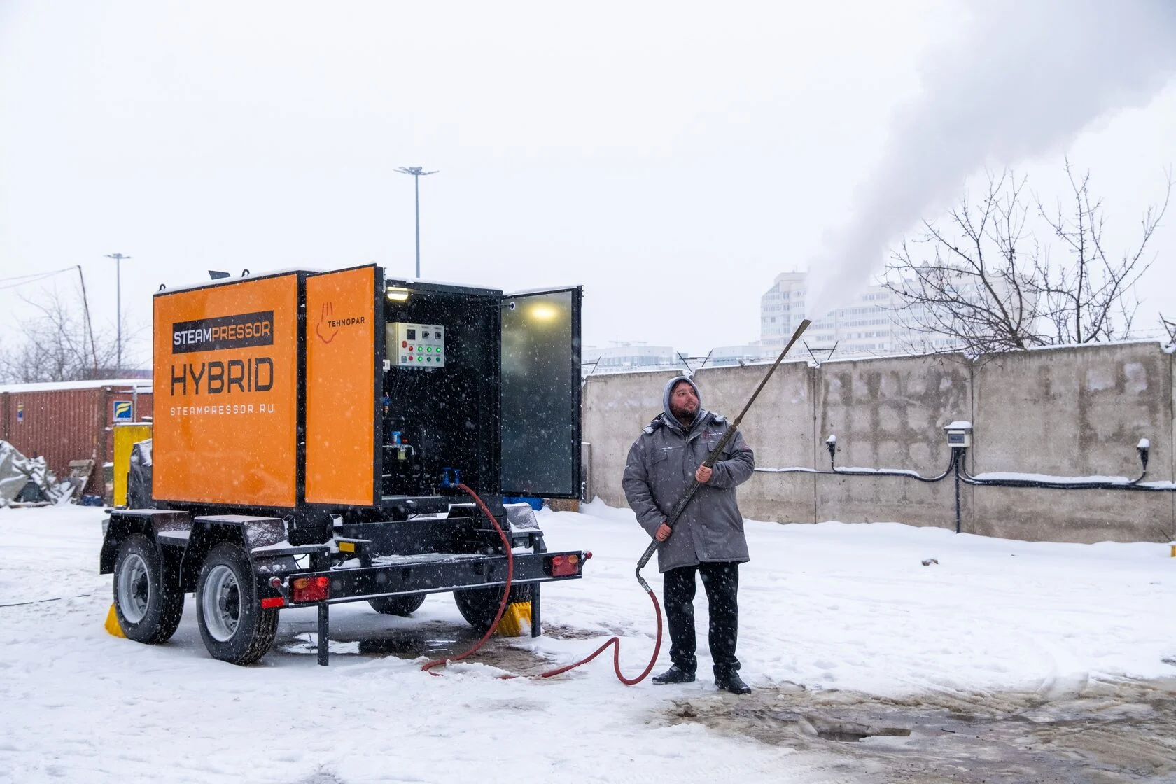 Парогенератор на прицепе STEAMRESSOR HYBRID SH-1