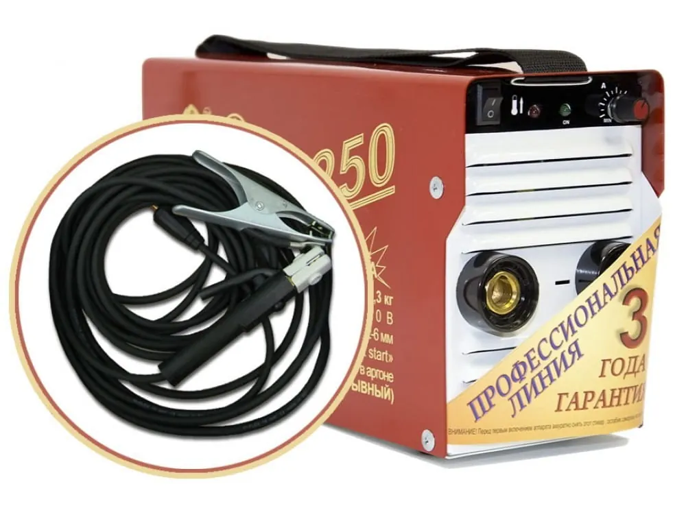 Сварочный инвертор ТОРУС-250 (НАКС) + комплект проводов КП №2